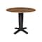 International Concepts 42 in. Solid Wood Round Dual Drop Leaf Dining Pedestal Table - 36.3 in.High in Hickory/Washed Coal K45-42DPT-23B-36 - alternate 1